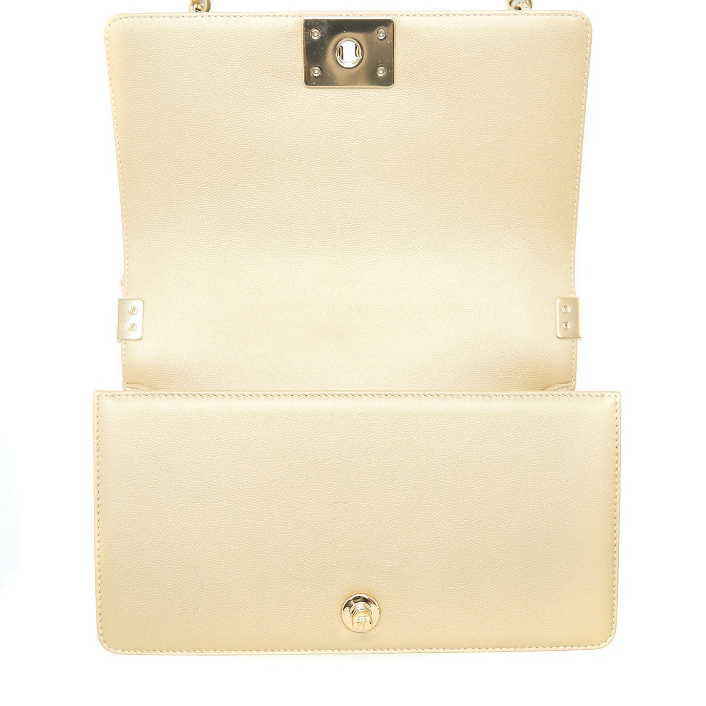 Chanel Medium Boy Caviar Gold L