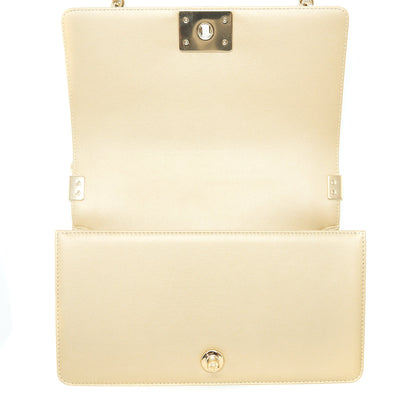 Chanel Medium Boy Caviar Gold L