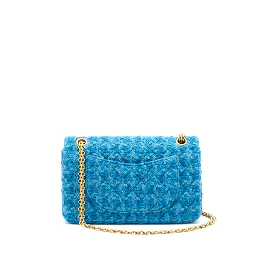 Chanel Tweed 2.55 Small Reissue Flap Bag Blue Brushed