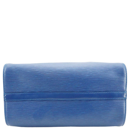 LOUIS VUITTON Speedy Epi Leather Satchel Bag Blue