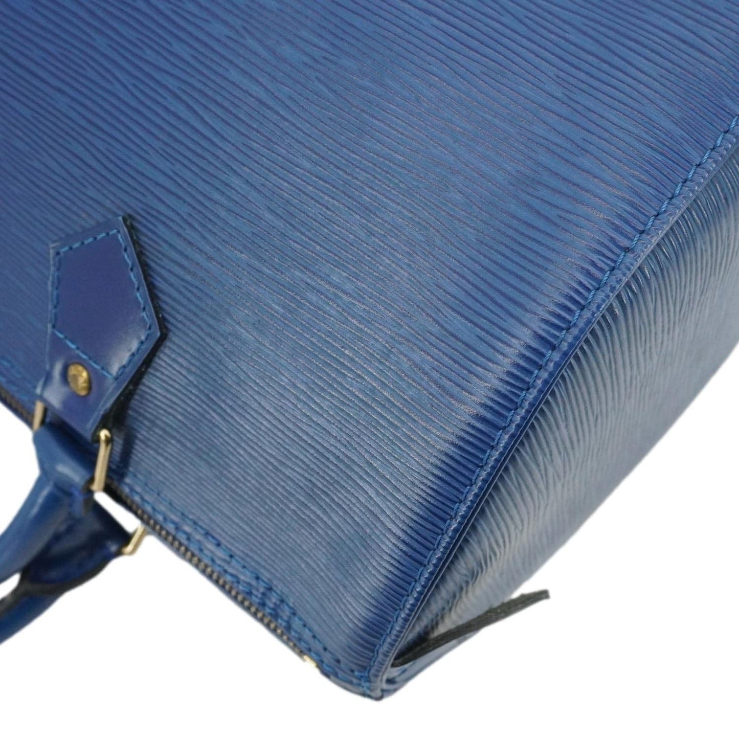LOUIS VUITTON Speedy Epi Leather Satchel Bag Blue