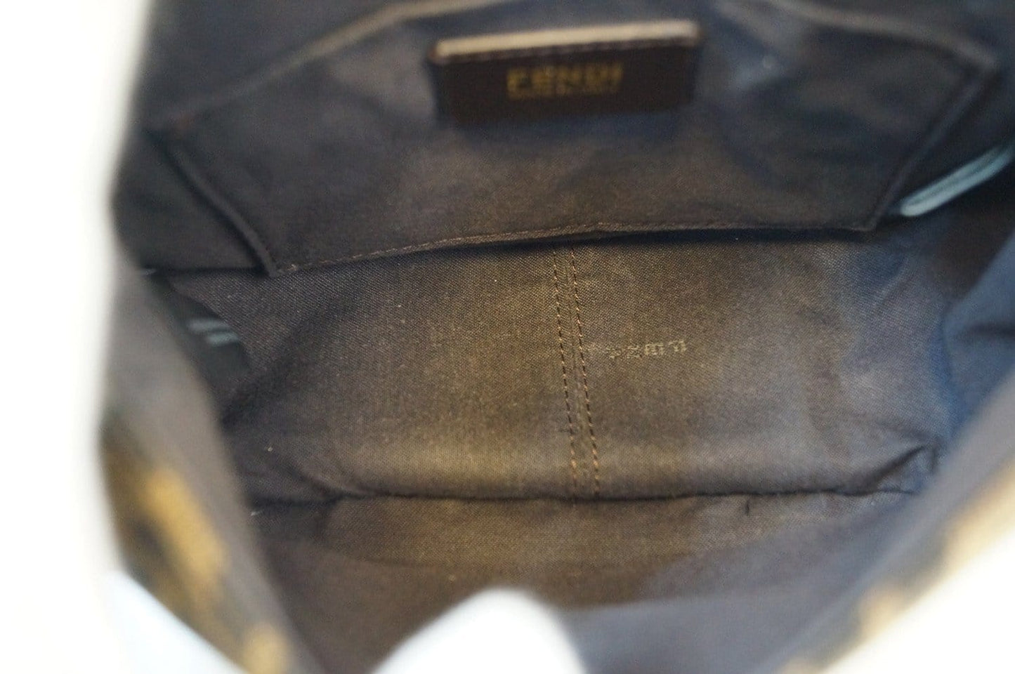 Fendi Zucca Canvas Leather Brown Black Messenger Bag
