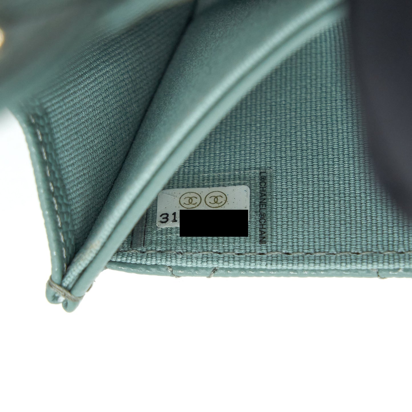 Chanel 22C Flap Card Holder Caviar NG124 Green L