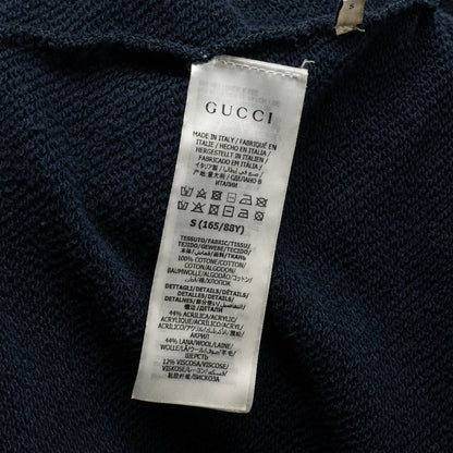 Gucci Size S Graphic Print Hoodie Cotton Navy/Multicolour