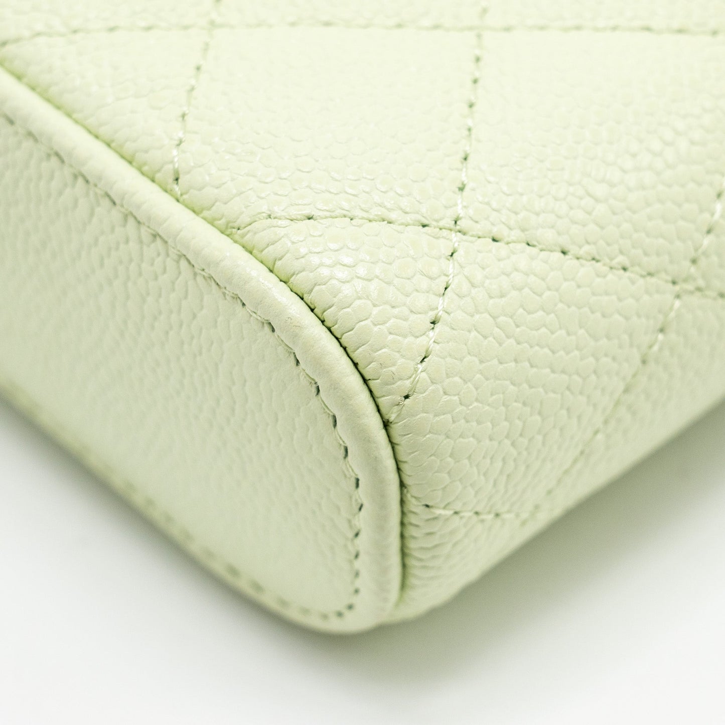 Chanel Mini Vertical Vanity with Chain Caviar Light Green L
