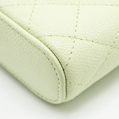 Chanel Mini Vertical Vanity with Chain Caviar Light Green L