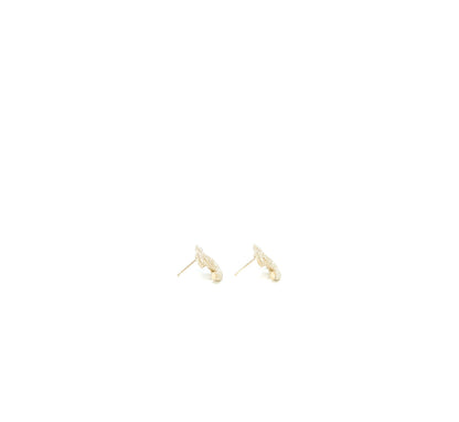 Chanel 22K Small CC Logo Earrings Light Gold Tone