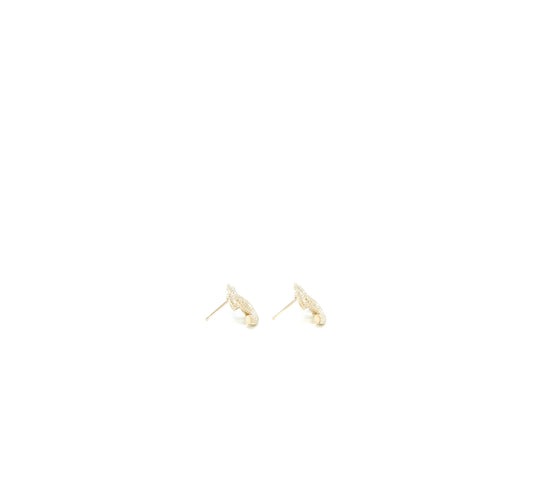 Chanel 22K Small CC Logo Earrings Light Gold Tone
