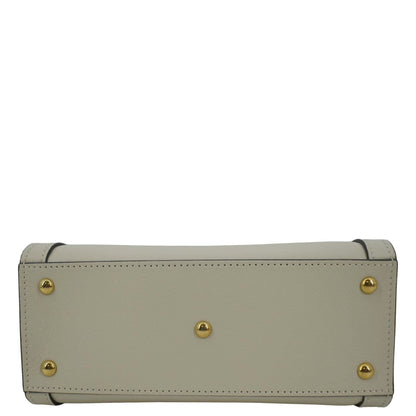 GUCCI Diana Bamboo Mini Leather Tote Bag White 655661