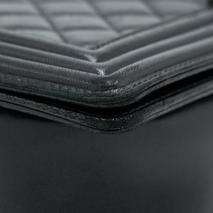 Chanel Medium Boy Bag Lambskin Black Ruthenium