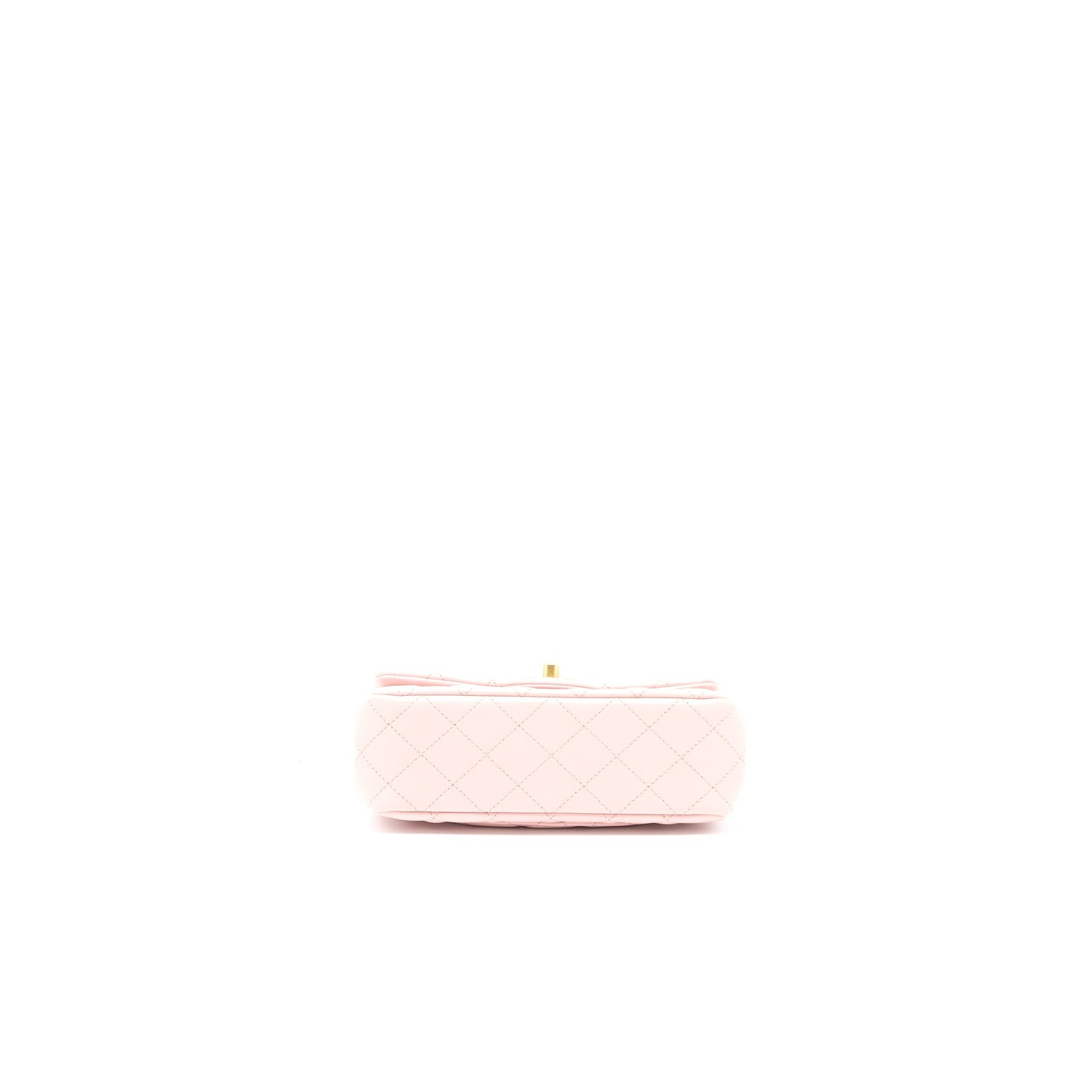 Chanel 23S Camellia Chain Mini Rectangular Flap Bag Lambskin Light Pink  (Microchip)