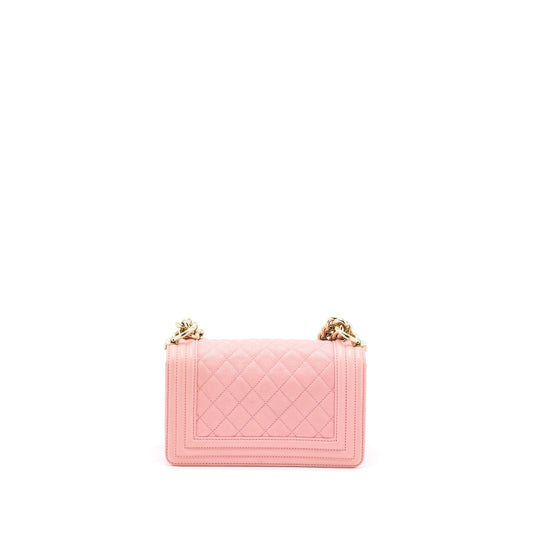 Chanel Small Boy Bag Caviar Pink L