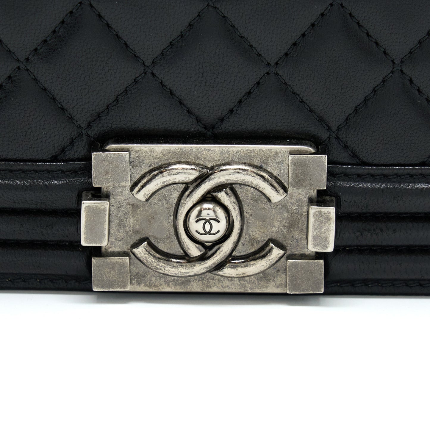 Chanel Medium Boy Bag Lambskin Black Ruthenium
