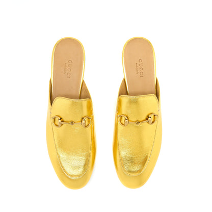 Gucci Size 38 Princetown Slipper Gold With