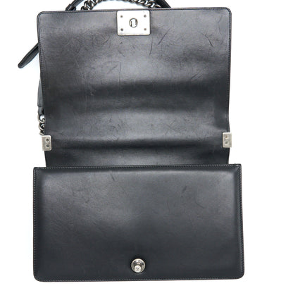 Chanel Medium Boy Bag Lambskin Black Ruthenium