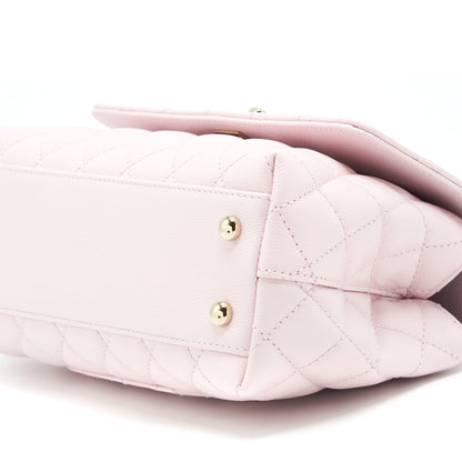 Chanel 22P Small Coco Handle Caviar Light Pink L