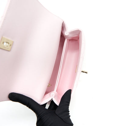 Chanel 22P Small Coco Handle Caviar Light Pink L