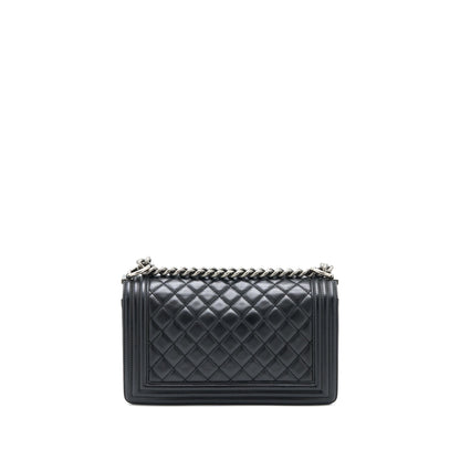 Chanel Medium Boy Bag Lambskin Black Ruthenium