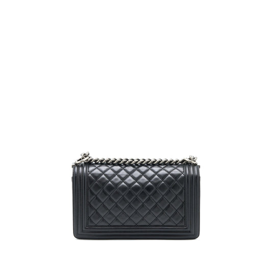 Chanel Medium Boy Bag Lambskin Black Ruthenium