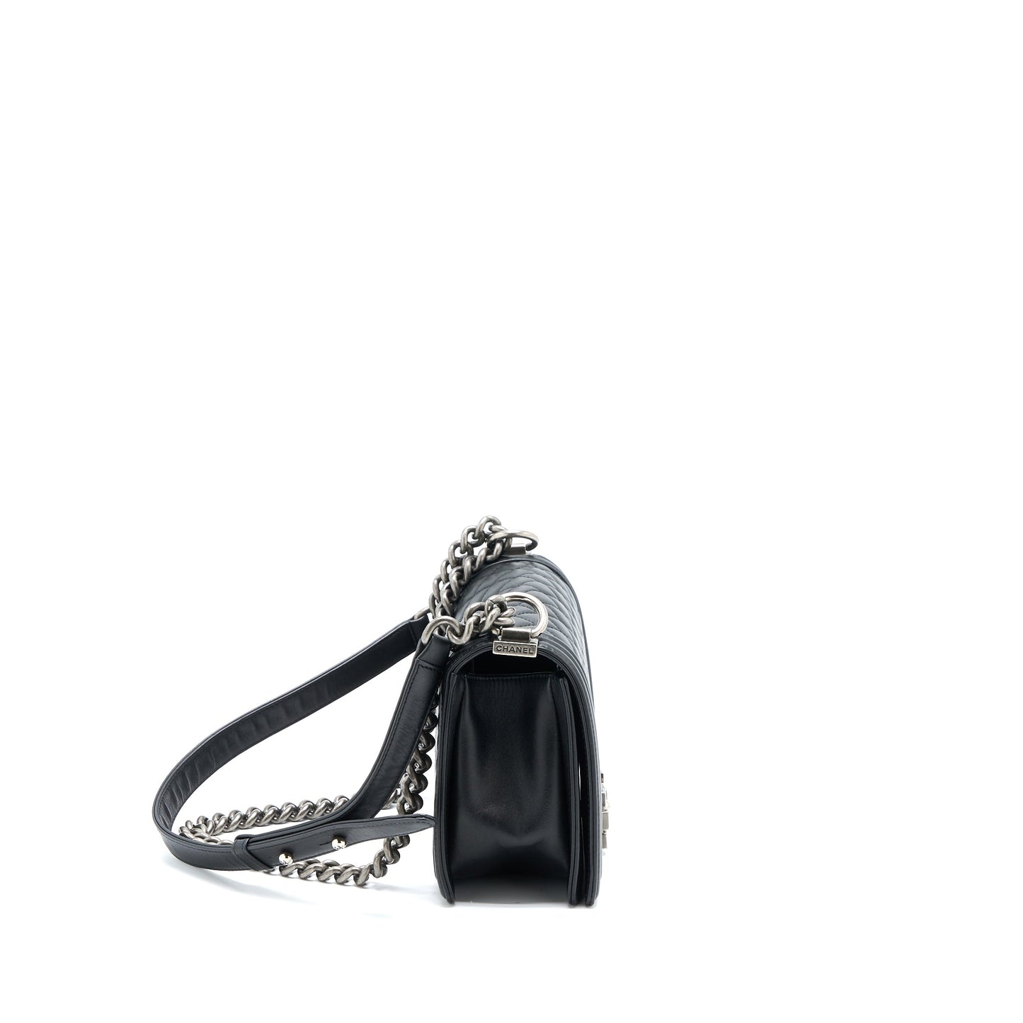 Chanel Medium Boy Bag Lambskin Black Ruthenium