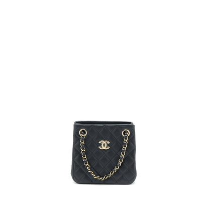 Chanel Mini Bucket Tote Bag Caviar Black L (Microchip)