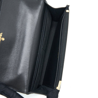 Chanel Top Handle Wallet On Chain Lambskin Black Brushed  (Microchip)