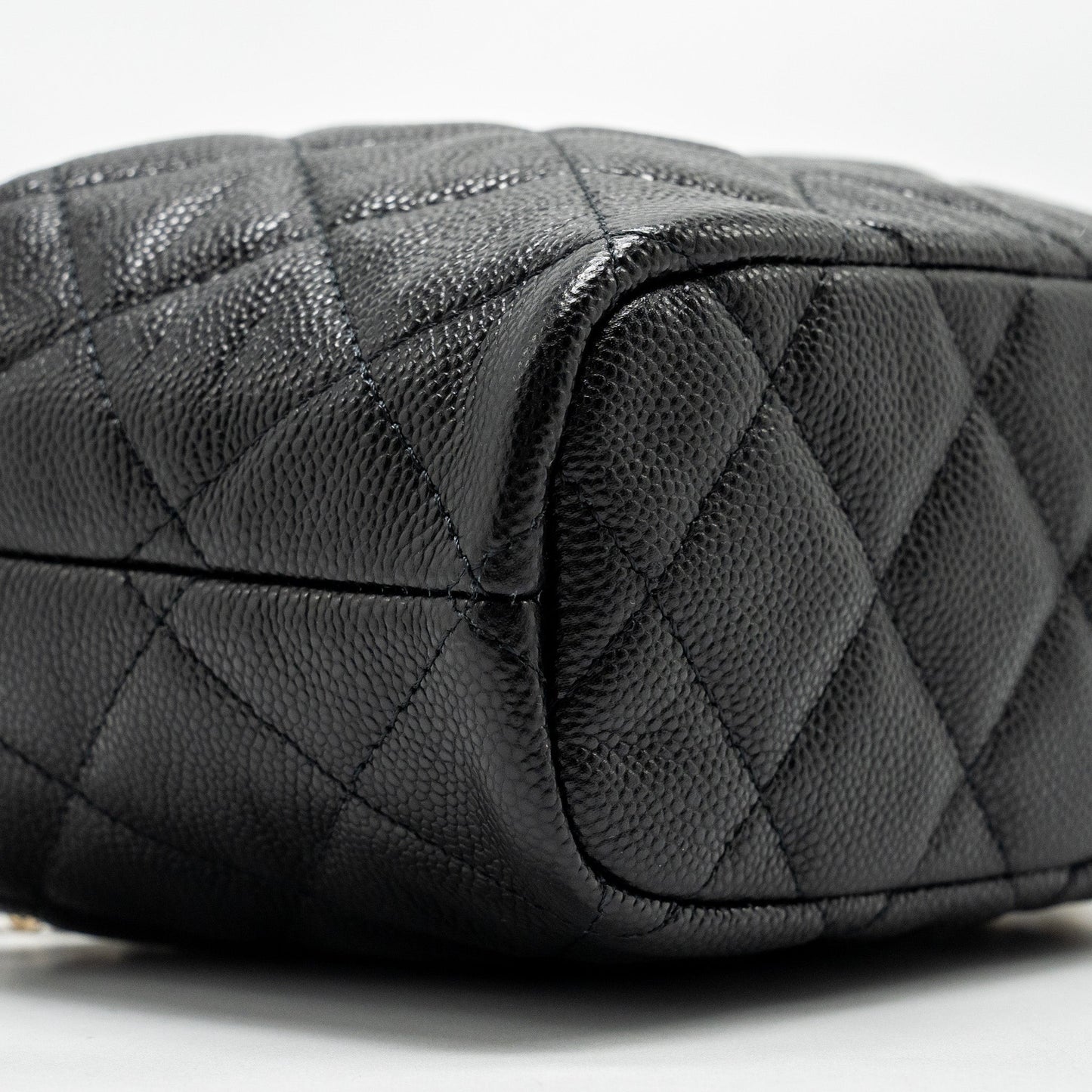 Chanel 25c Quilted Hobo Bag Caviar Black  (microchip)