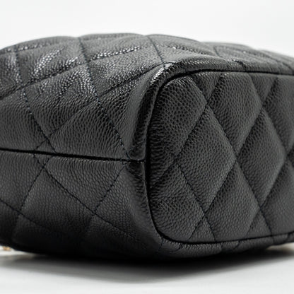 Chanel 25c Quilted Hobo Bag Caviar Black  (microchip)
