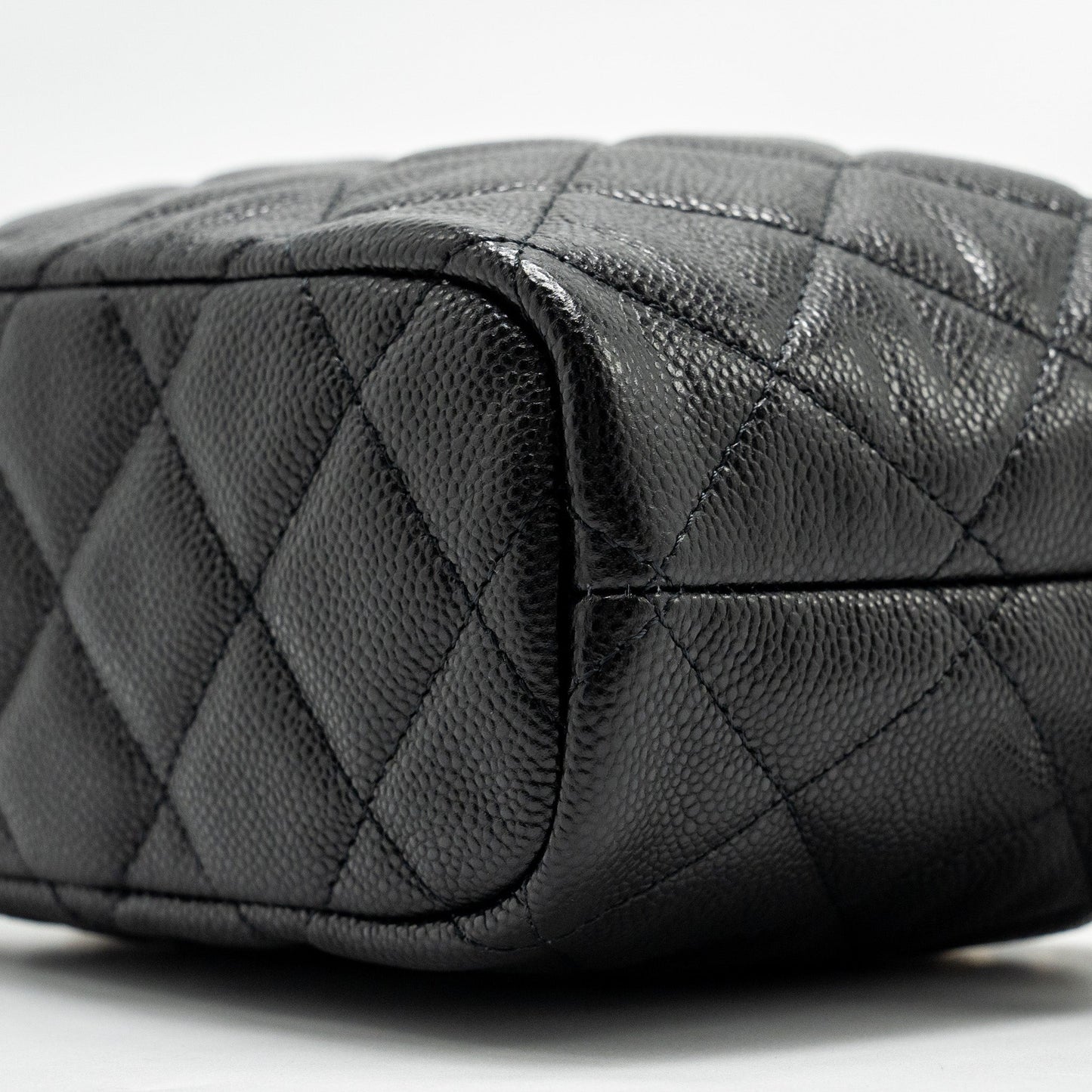 Chanel 25c Quilted Hobo Bag Caviar Black  (microchip)