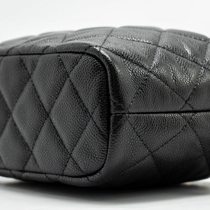 Chanel 25c Quilted Hobo Bag Caviar Black  (microchip)