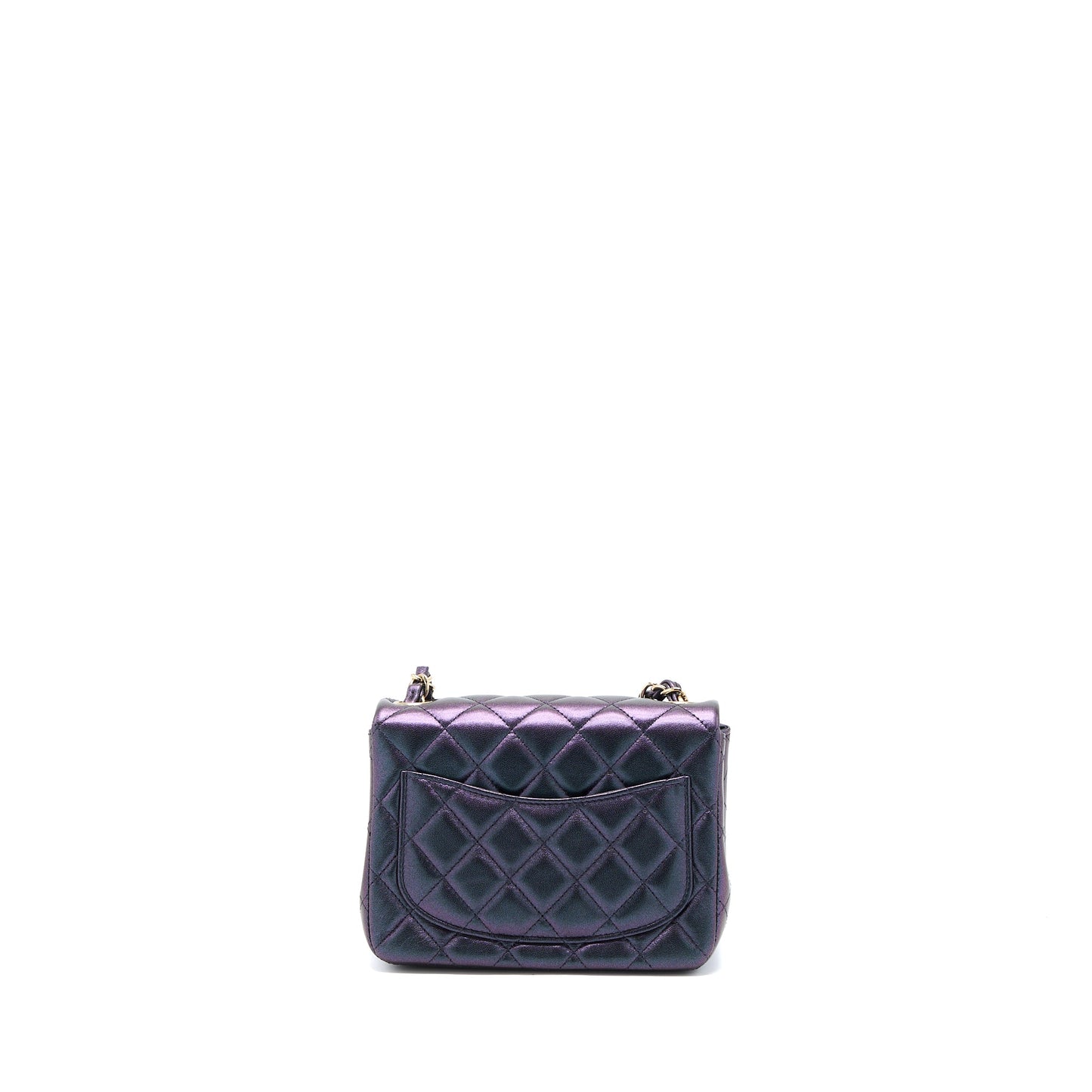 Chanel 22B Mini Square Pearly Lambskin Black L (Microchip)