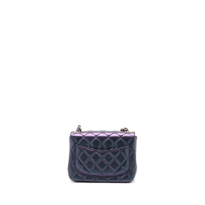 Chanel 22B Mini Square Pearly Lambskin Black L (Microchip)