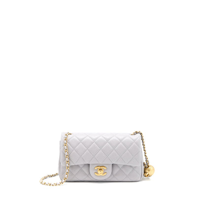 Chanel Pearl Crush Mini Rectangular Lambskin Grey Brushed (Microchip)
