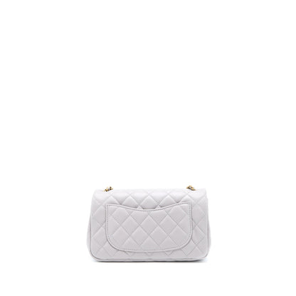Chanel Pearl Crush Mini Rectangular Lambskin Grey Brushed (Microchip)