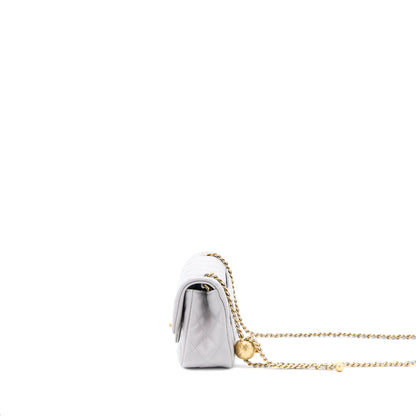 Chanel Pearl Crush Mini Rectangular Lambskin Grey Brushed (Microchip)