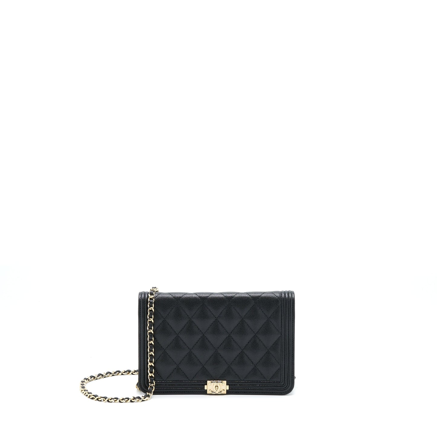 Chanel Boy Wallet On Chain Caviar Black L