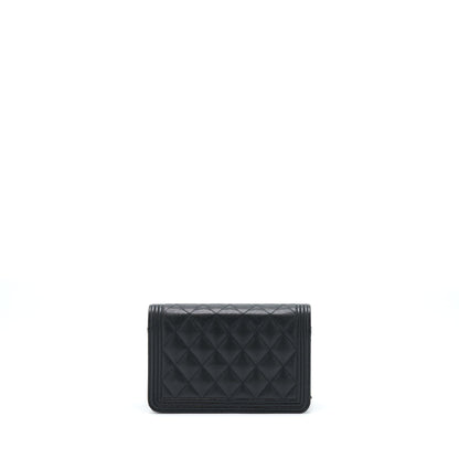 Chanel Boy Wallet On Chain Caviar Black L
