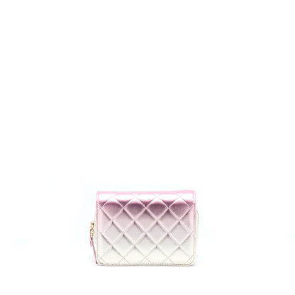 Chanel 21P Crossbody Flap Bag Lambskin Iridescent Pink L