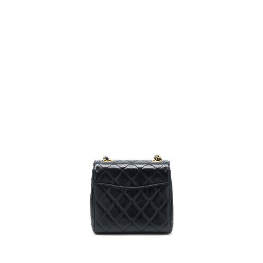 Chanel 22K Retro Classic New Square Mini Flap Bag Goatskin Black  (Microchip)