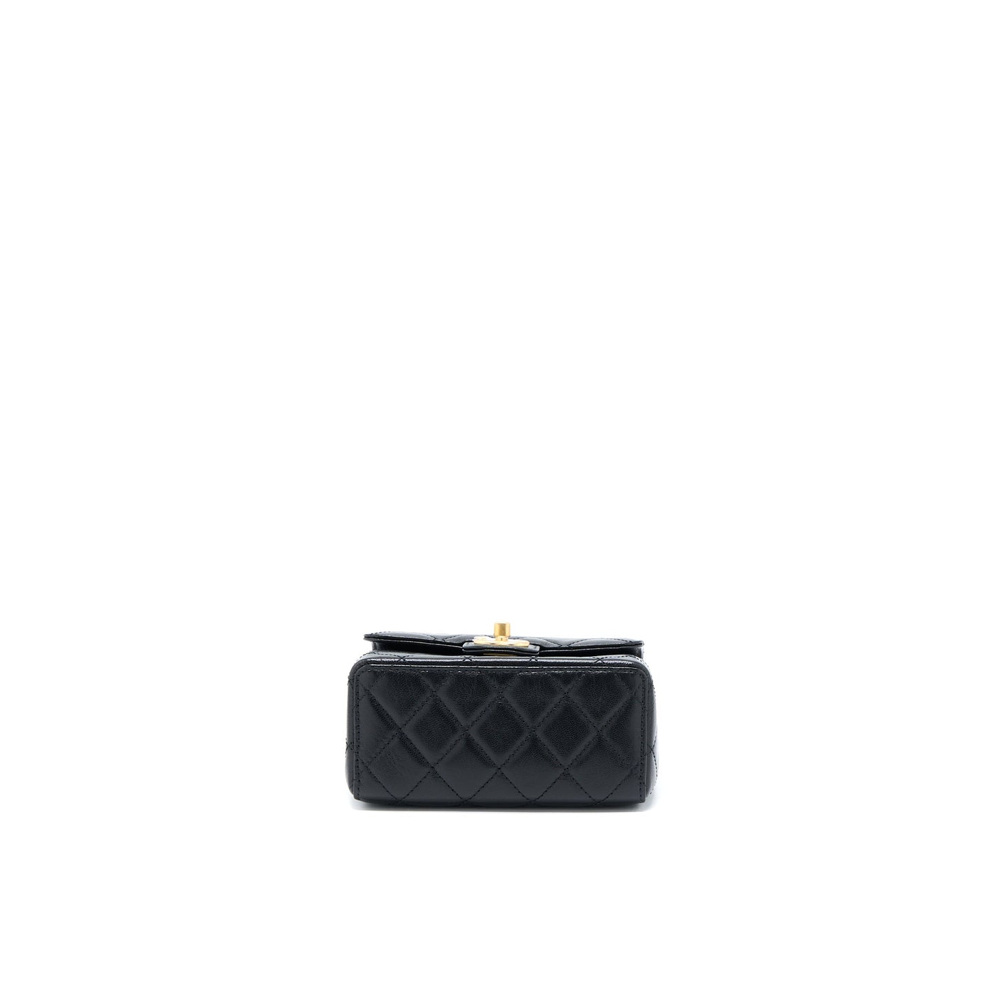 Chanel 22K Retro Classic New Square Mini Flap Bag Goatskin Black  (Microchip)