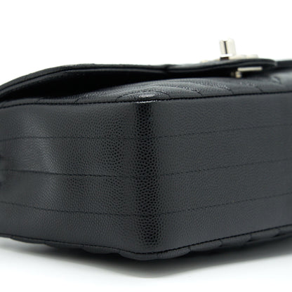 Chanel Chevron Mini Rectangular Flap Bag Caviar Black