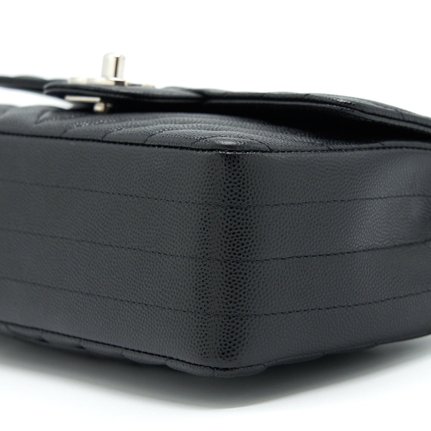 Chanel Chevron Mini Rectangular Flap Bag Caviar Black