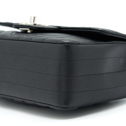 Chanel Chevron Mini Rectangular Flap Bag Caviar Black