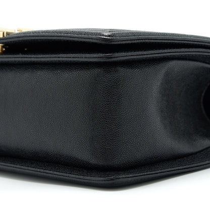 Chanel Medium Boy Chevron Caviar Black L