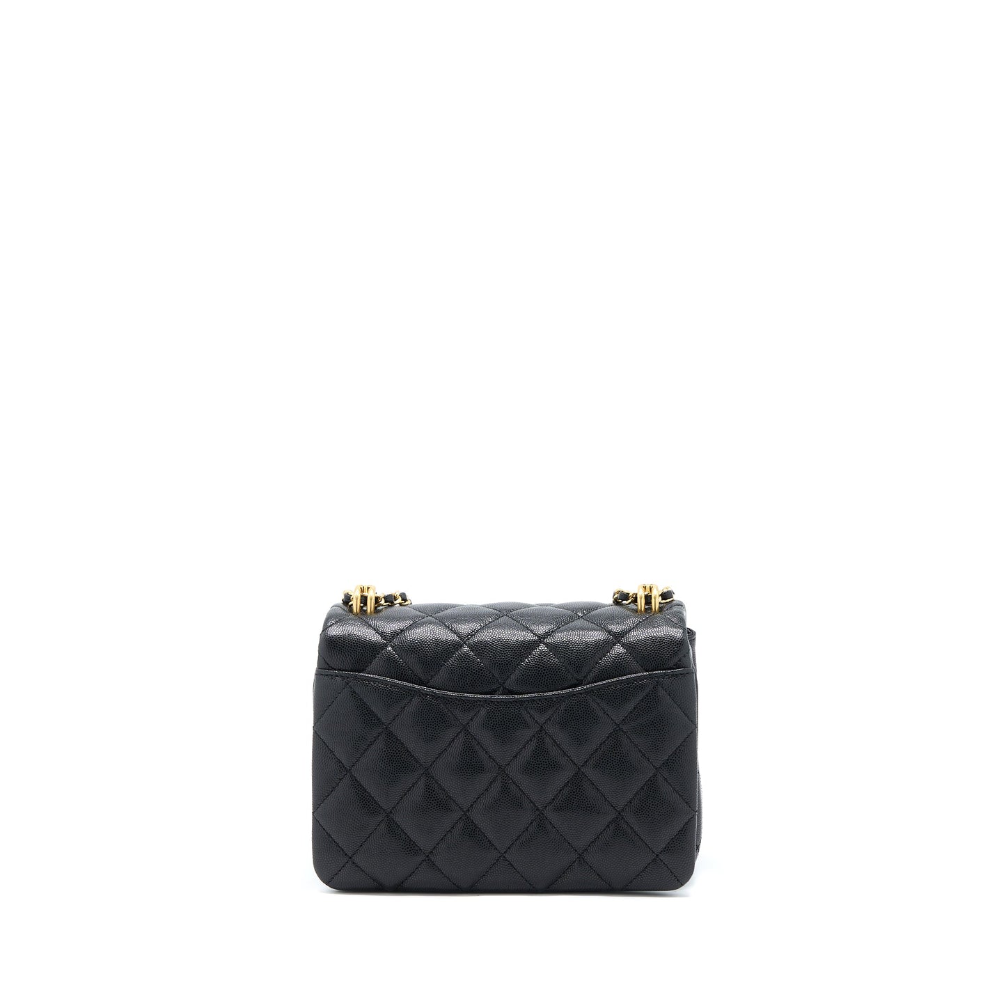 Chanel 22K Coco First Flap Bag Grained Calfskin Black  (Microchip)