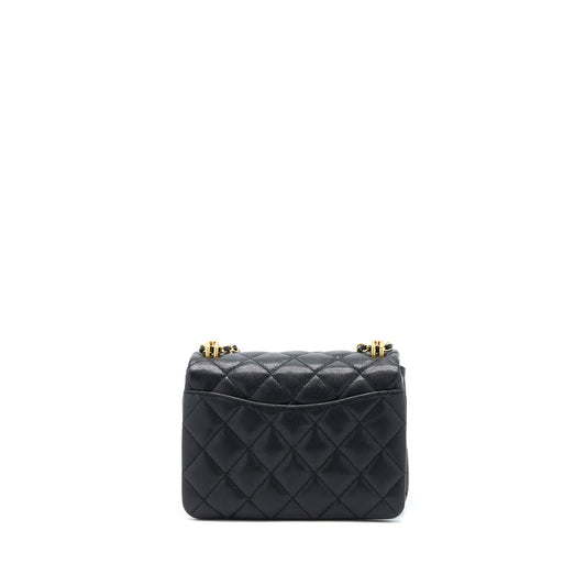 Chanel 22K Coco First Flap Bag Grained Calfskin Black  (Microchip)