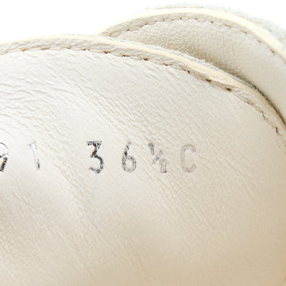 Chanel Size 36.5 High top Sneaker Suede/Fabric White/Light Grey