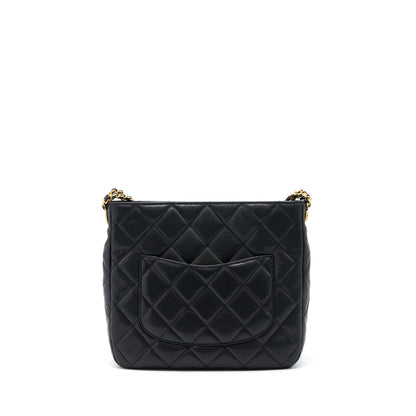 Chanel 22A Twist Your Buttons Hobo Shoulder Bag Caviar Black  (Microchip)