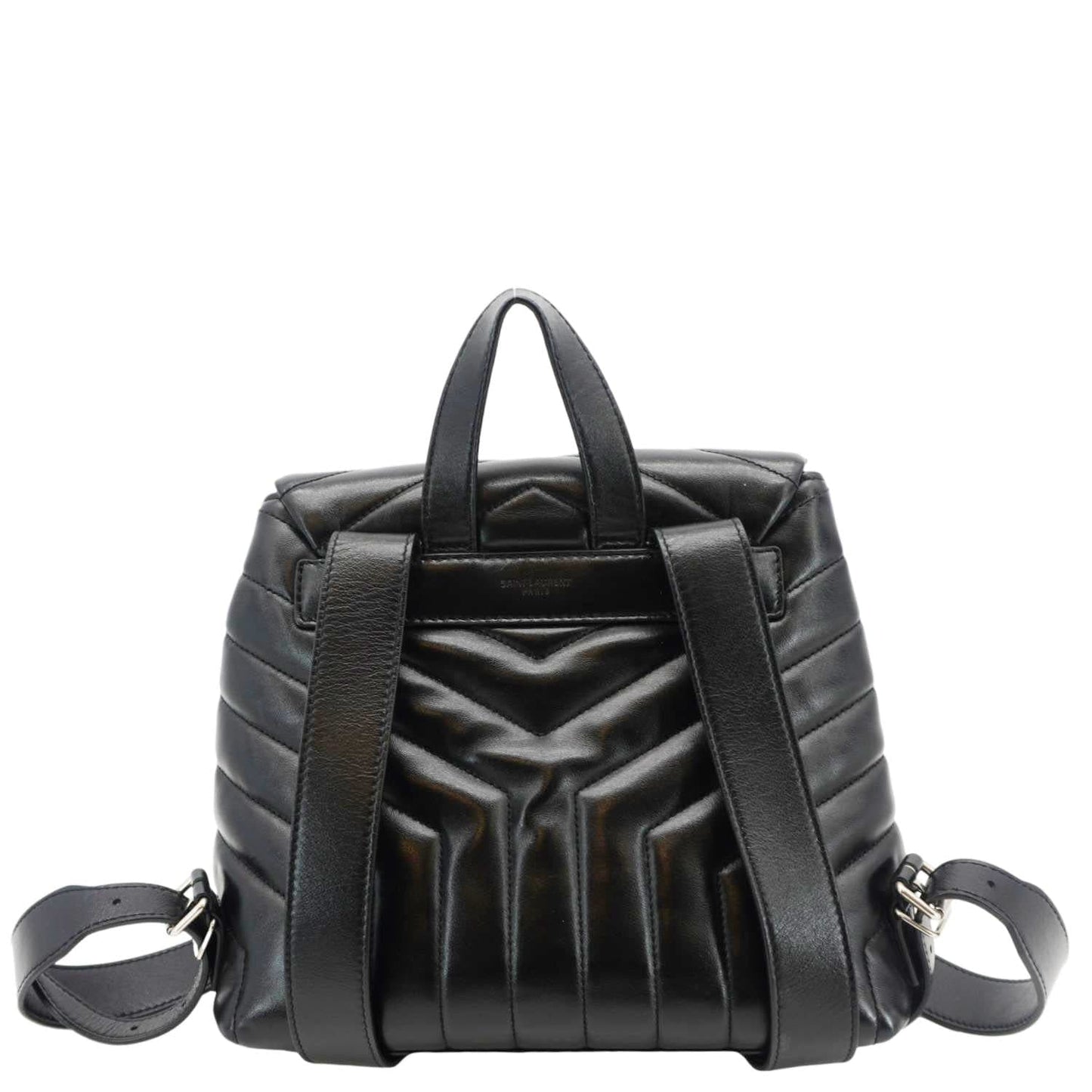 YVES SAINT LAURENT Loulou Small Monogram Calfskin Y Quilted Backpack Black