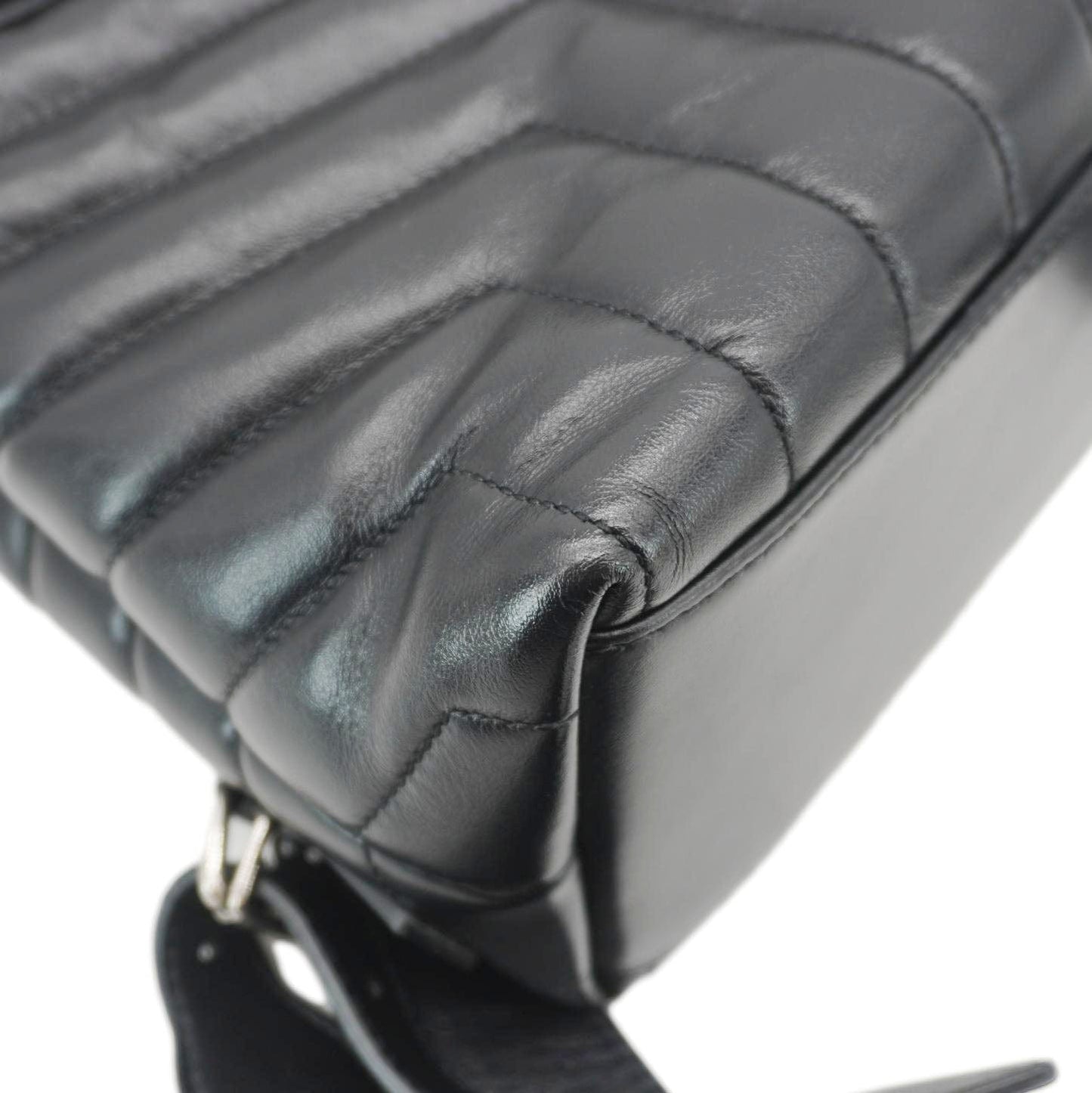 YVES SAINT LAURENT Loulou Small Monogram Calfskin Y Quilted Backpack Black